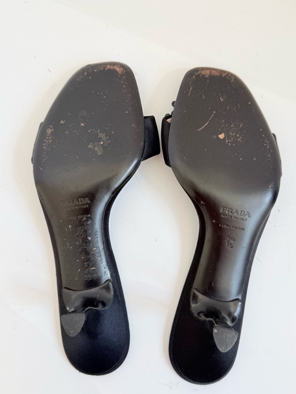 Prada Y2K Archive Satin Black Beaded Bow Kitten Heel mule EU 39.5 - Picture 6 of 8
